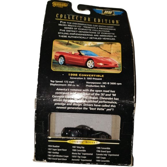 Vintage 1998 Micro Machines Scale Miniatures 1998 Corvette Convertible Series 1 - Picture 3 of 4